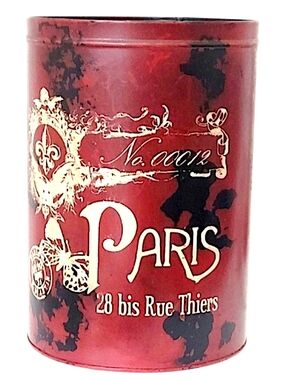 Paris Red Decorative Tin Canister